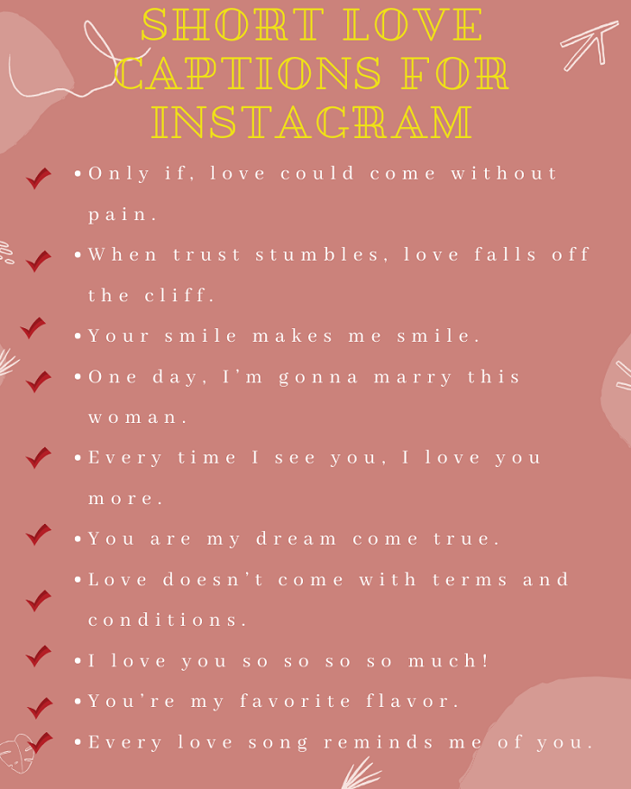 Short Love Captions for Instagram