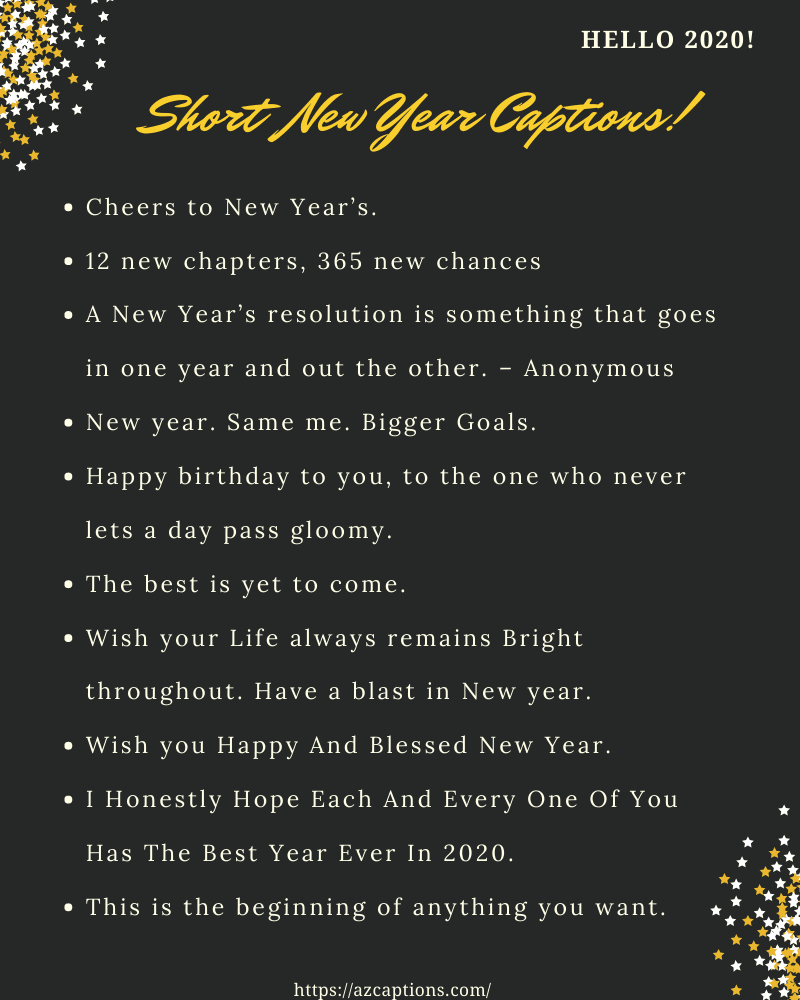 New Year Captions For Instagram Post