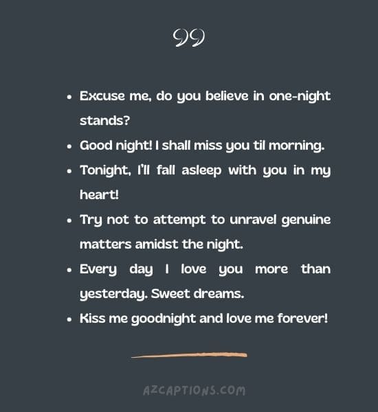 Cute Good Night Pick Up Lines