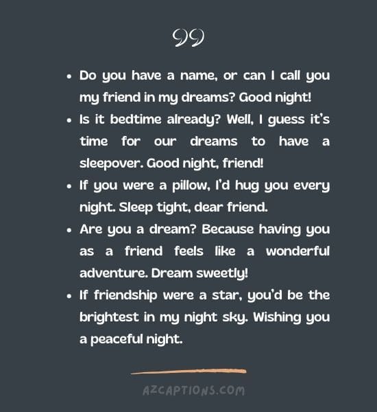 Good Night Pick Up Lines for Friends