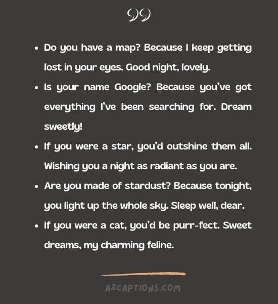 Good Night Pick Up Lines for Her