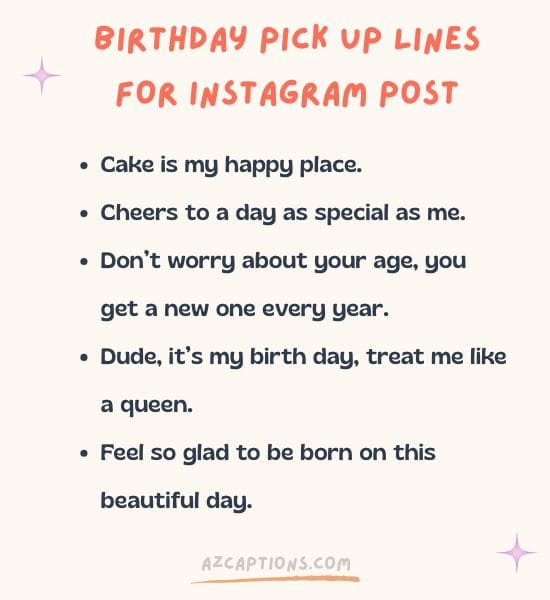 Birthday Pick Up Lines for Instagram Post