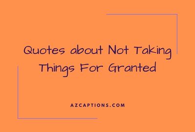 Quotes about Not Taking Things For Granted