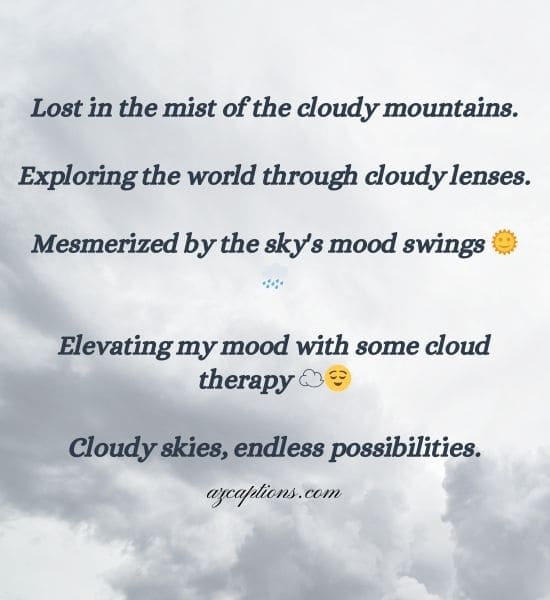 Cloudy weather captions for Instagram for Boys