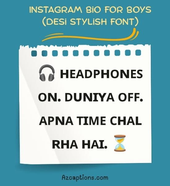 Instagram Bio for Boys (Desi Stylish Font)