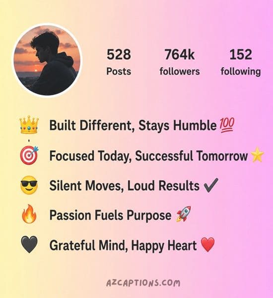 Instagram bio for boys stylish font 2026