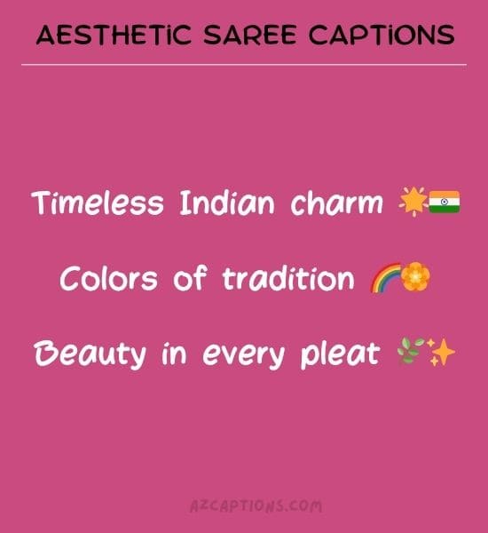Aesthetic Saree Captions for Instagram
