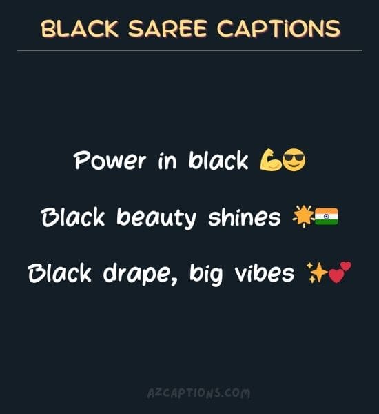Black Saree Captions for Instagram