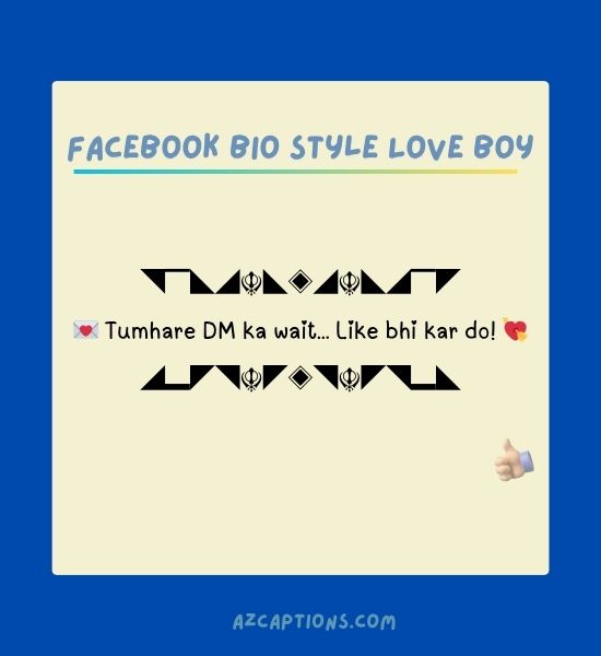 Facebook Bio Style Love Boy