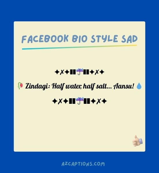 Facebook Bio Style Sad