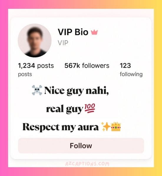 Instagram VIP Bio For Boy Attitude