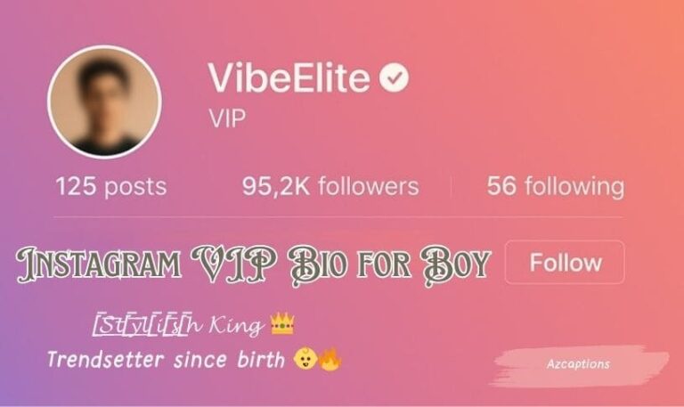 Instagram VIP Bio for Boy
