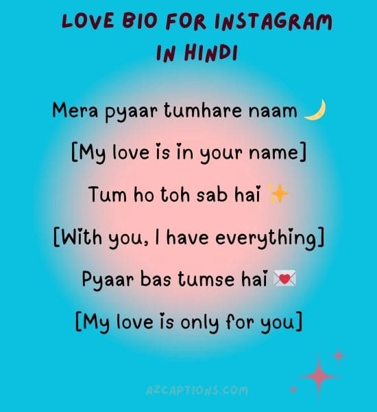 Love Bio For Instagram In Hindi