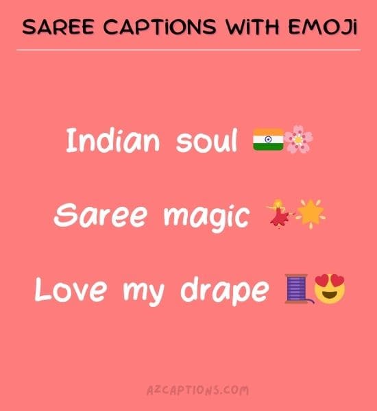 Saree Instagram Captions with Emoji