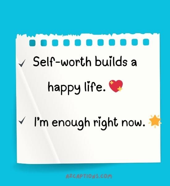 Self Worth Captions for Facebook