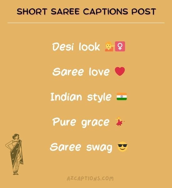 Short Saree Captions for Instagram Post