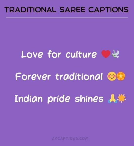 Traditional Saree Captions for Instagram