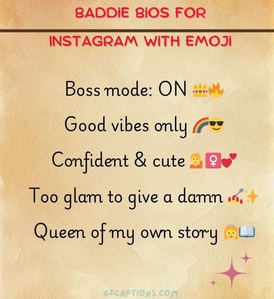 Baddie bios for Instagram with emoji