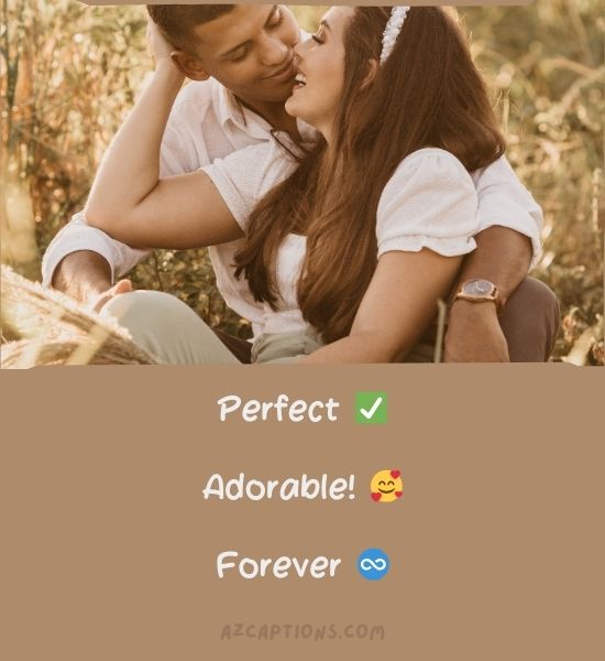 One word comment for couple on Instagram