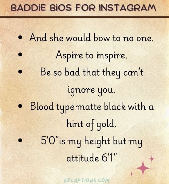 Short Baddie Bios for Instagram