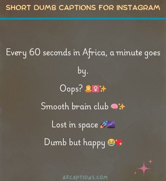 Short Dumb Captions for Instagram