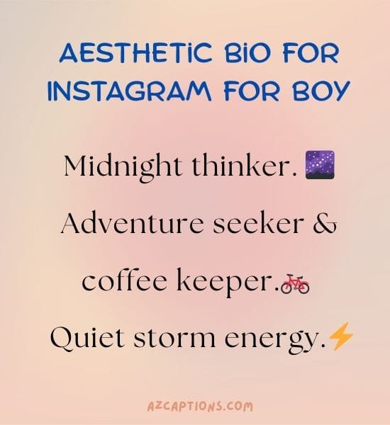 Aesthetic Bio for Instagram For Boy