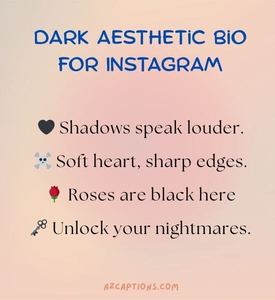 Dark Aesthetic Bio for Instagram