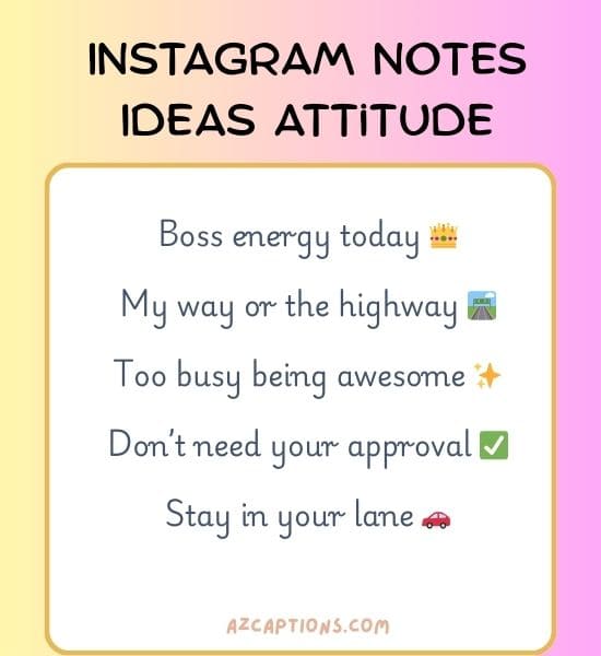 Instagram Notes Ideas Attitude