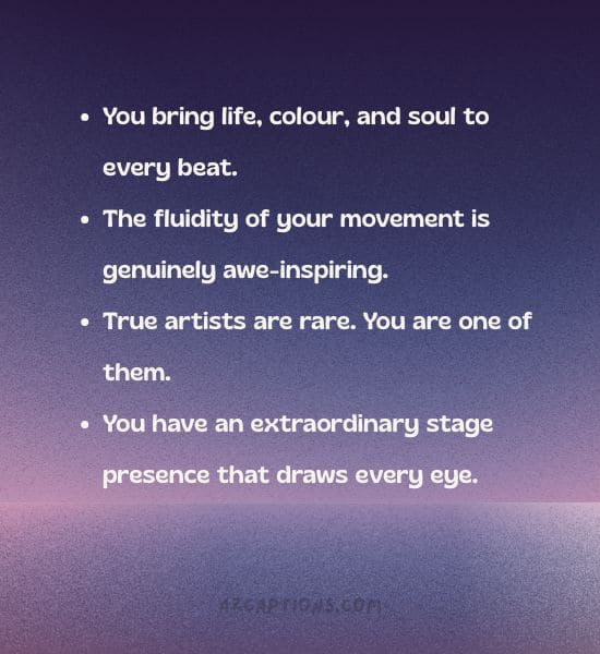 Dance comments in English