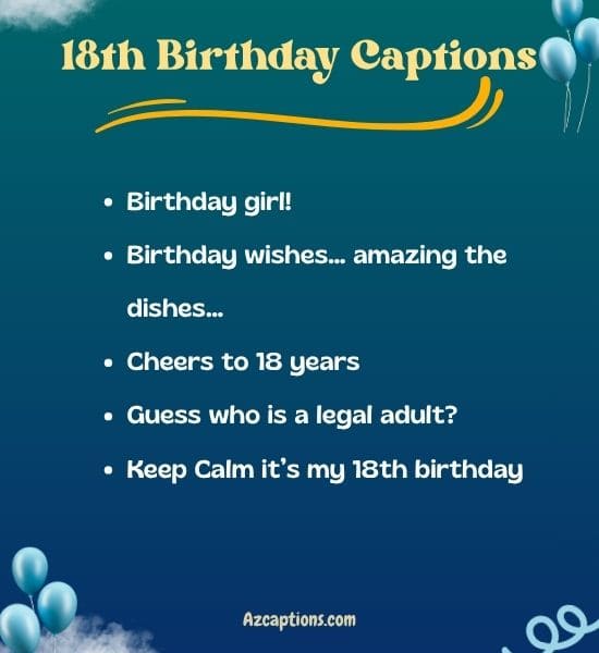 18th Birthday Captions for Instagram