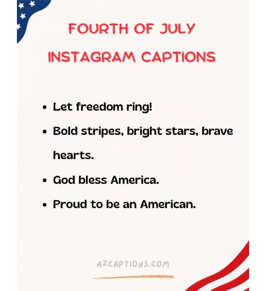 Fourth Of July Instagram Captions